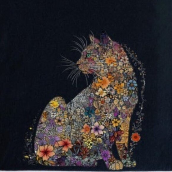 Floral Cat Shirt Purr Shirt Cat Mom Floral Cat Tee - Picture 2 of 3